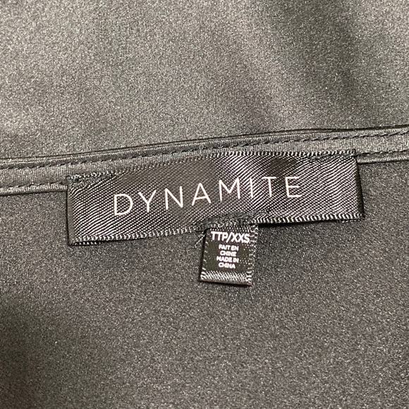 Dynamite Black Satin Midi Slip Dress - Picture 7 of 9